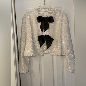 H&M White Sequin top